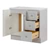 Glacier Bay Bannister 37 in. Single Sink Pearl Gray Bath Vanity with Granite-Look Colorpoint White Cultured Marble Top (Assembled) BA36P2-PG