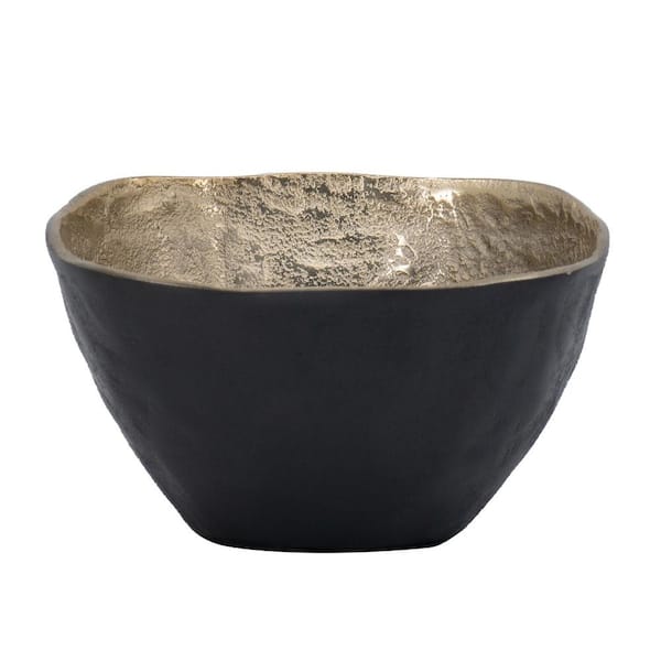 A & B Home Multi-Colored in Black/Gold Bowl