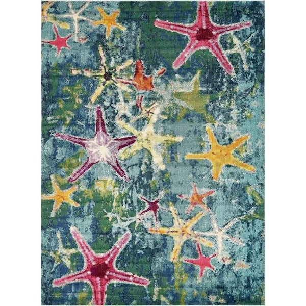 Unique Loom Positano Seashore Navy Blue 9' 0 x 12' 0 Area Rug