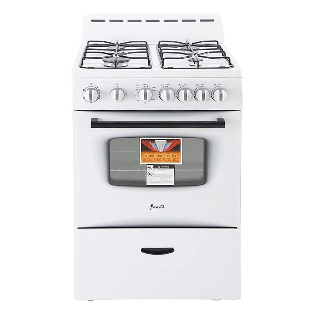 Avanti 24 in. 2.6 cu. ft. Oven Freestanding Electric Range with 4 Coil  Burners - Stainless Steel