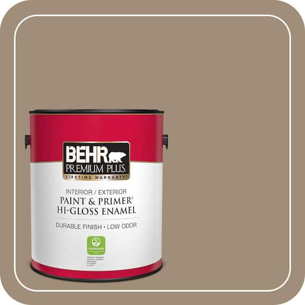 BEHR PREMIUM PLUS 1 gal. #ECC-17-1 Cottage Walk Hi-Gloss Enamel Interior/Exterior Paint & Primer