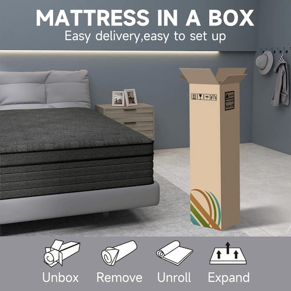 Classic Series King Medium Memory Foam 14 in. Bed-in-a-Box Mattress