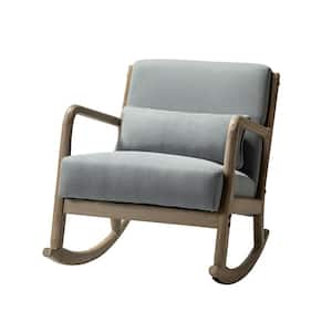 Celipe Blue Rocking Chair with Lumbar Pillow