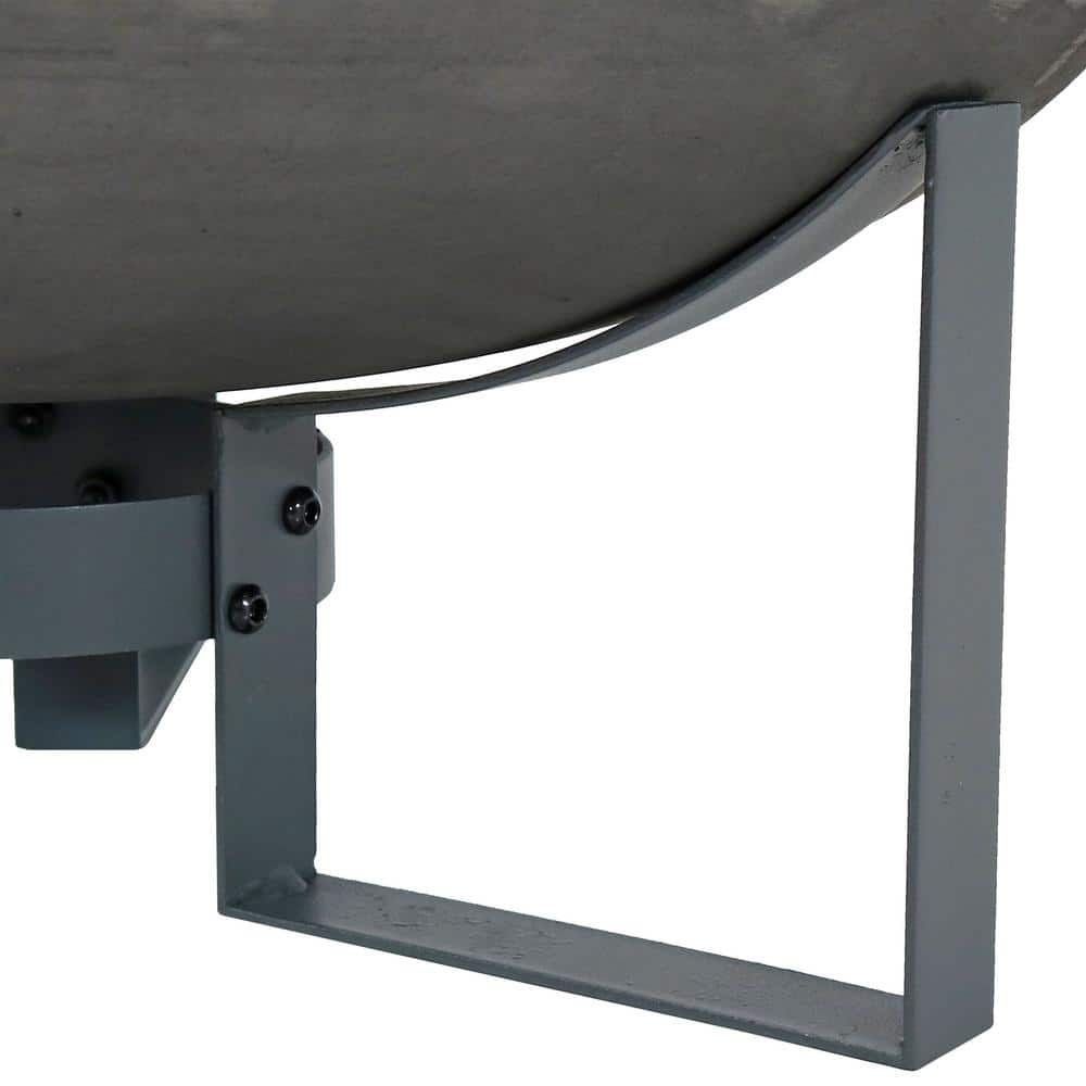 Gray Cast Iron 25" Free-Standing Wood Fire Pit with Stand