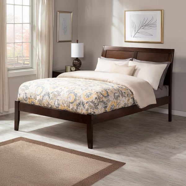 AFI Portland Walnut Full Platform Bed with Open Foot Board