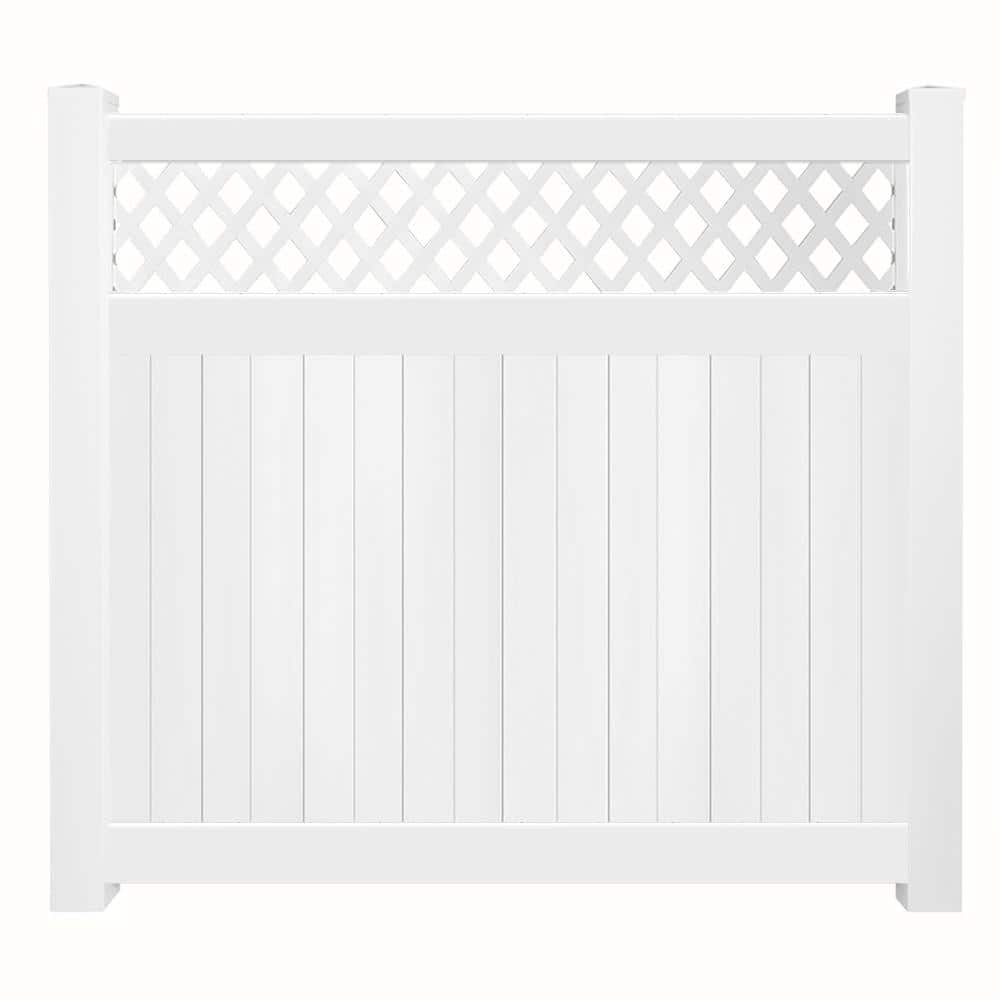 Weatherables Glenshire 72 in. H x 212 ft. L White Vinyl Complete ...