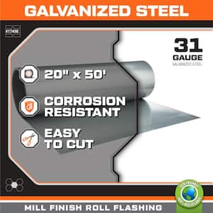 20 in. x 50 ft. Galvanized Steel Roll Valley Flashing