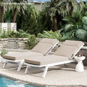 71 in. x 21 in. x 4 in. (2-Pack) Outdoor Water-Resistant Replacement Chaise Lounge Seat Cushion Sand