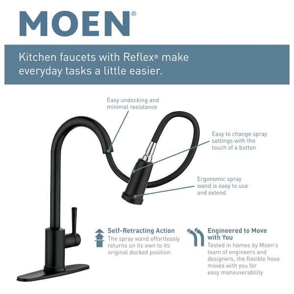 MOEN Arbor Single-Handle Pull-Down Sprayer Kitchen Faucet with 