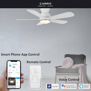 Kaze II 48 in. Dimmable LED Indoor/Outdoor White Smart Ceiling Fan with Light and Remote, Works with Alexa/Google Home