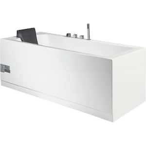 Platinum 70 in. W. x 32 in. Whirlpool Hydrotherapy Tub with 12-Massage Jets, Color Lighting Heater, Bluetooth in White