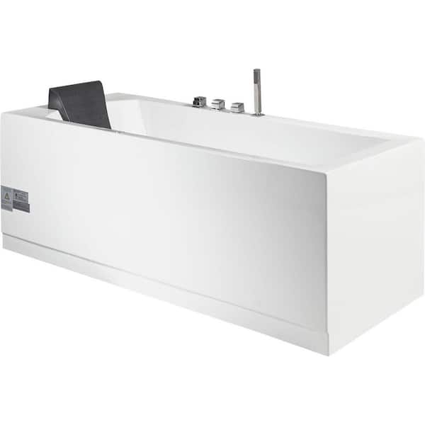 Unbranded Platinum 70 in. W. x 32 in. Whirlpool Hydrotherapy Tub with 12-Massage Jets, Color Lighting Heater, Bluetooth in White