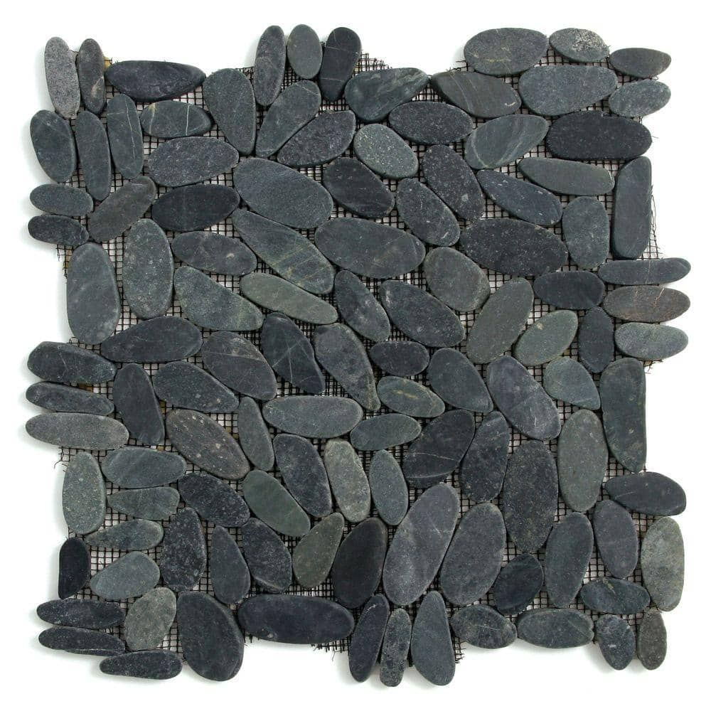 10 Sq Ft Black Natural Mosaic Pebble Stone Tile Building Supplies Tools Home Improvement Rayvoltbikecom