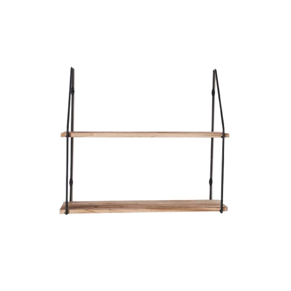 Hot Seller 23.6 in. W x 7.1 in. D Natural Wood 2-Tier Floating Decorative W