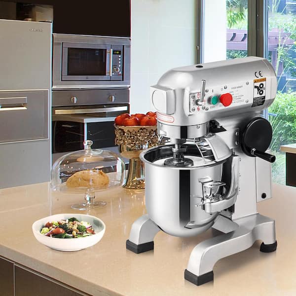 Commercial Stand Mixer 20 Qt. 3-Speeds Adjustable Silver Commercial Kitchen Mixer with Stainless Steel