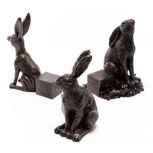 Potty Feet S/3 Antique Bronze Drove of Hares