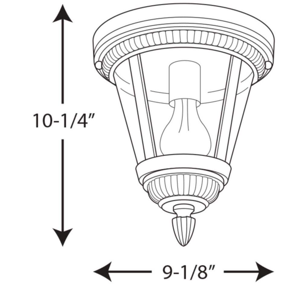 Antique Bronze Flush Mount Ceiling Light with Clear Seeded Glass