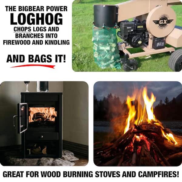 BIGBEAR POWER LogHog 5 in. 15 HP Gas Powered Upgraded Commercial