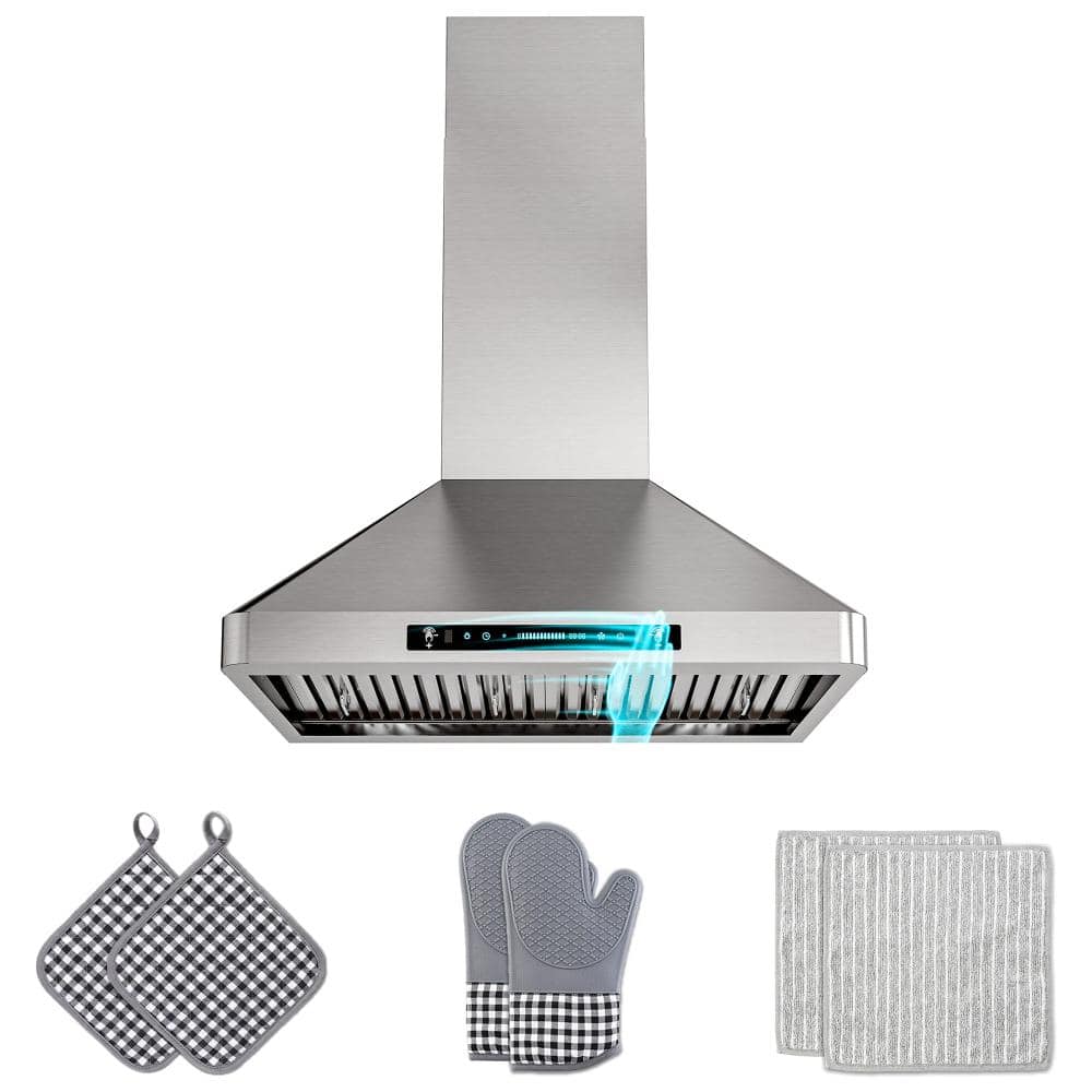30 in. 300 CFM Convertible Wall Mount Downdraft System Stainless Rounded Corners, Touch and Gesture Control with Remote price history on PriceWatchPro