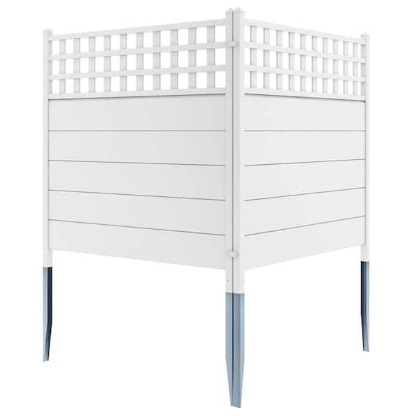 Costway 45 in. Plastic Garden Fence Panels with Metal Ground Stakes for Garden(Set of 2)