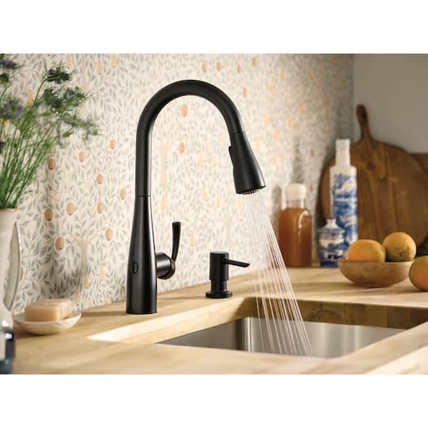 Essie Touchless Single-Handle Pull-Down Sprayer Kitchen Faucet with MotionSense Wave and Power Clean in Matte Black