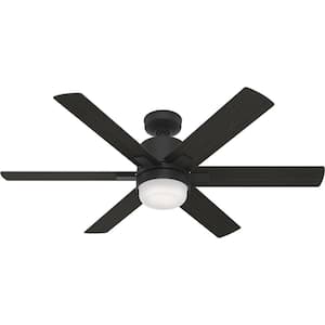 Radeon 52 in. Indoor Matte Black Smart Ceiling Fan with Light and Wall Switch