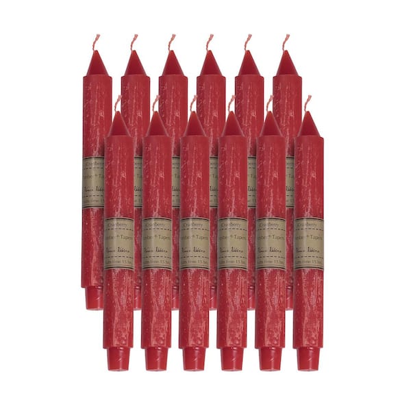 Vance Kitira 10 in. Cranberry Red Timber Trunk Taper - Set of 12