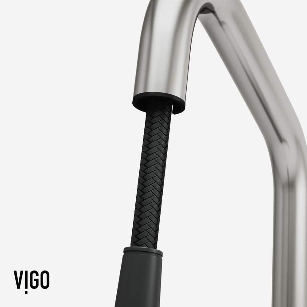 Stainless Steel High Arc Pull-Down Kitchen Faucet with Spray