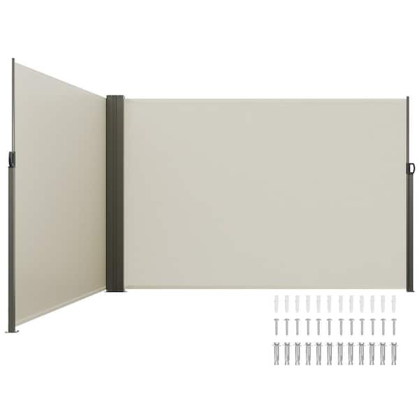 SKYSHALO Retractable Side Awning, 79 x 236 in. Outdoor Privacy Screen, 180g Polyester Water-proof Retractable Patio Screen UV 30+