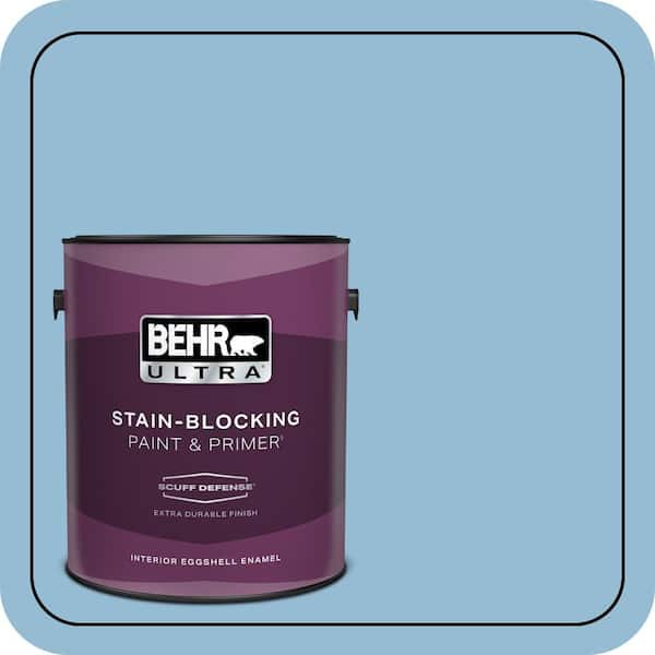 BEHR ULTRA 1 gal. #M500-3 Blue Chalk color Extra Durable Eggshell Enamel Interior Paint & Primer
