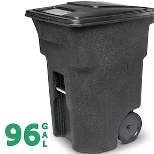 96 Gallon Blackstone Outdoor Trash Can/Garbage Can with Quiet Wheels and Attached Lid
