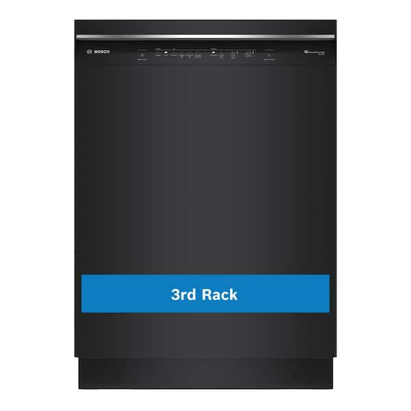 300 Series 24 in. Black Front Control Tall Tub Dishwasher with Stainless Steel Tub and 3rd Rack, 46 dBA