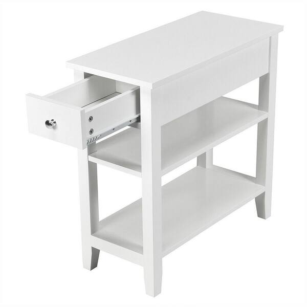 HAYOFAMY 3-Tier End Table Nightstand White, Narrow Side Table with, Bathroom