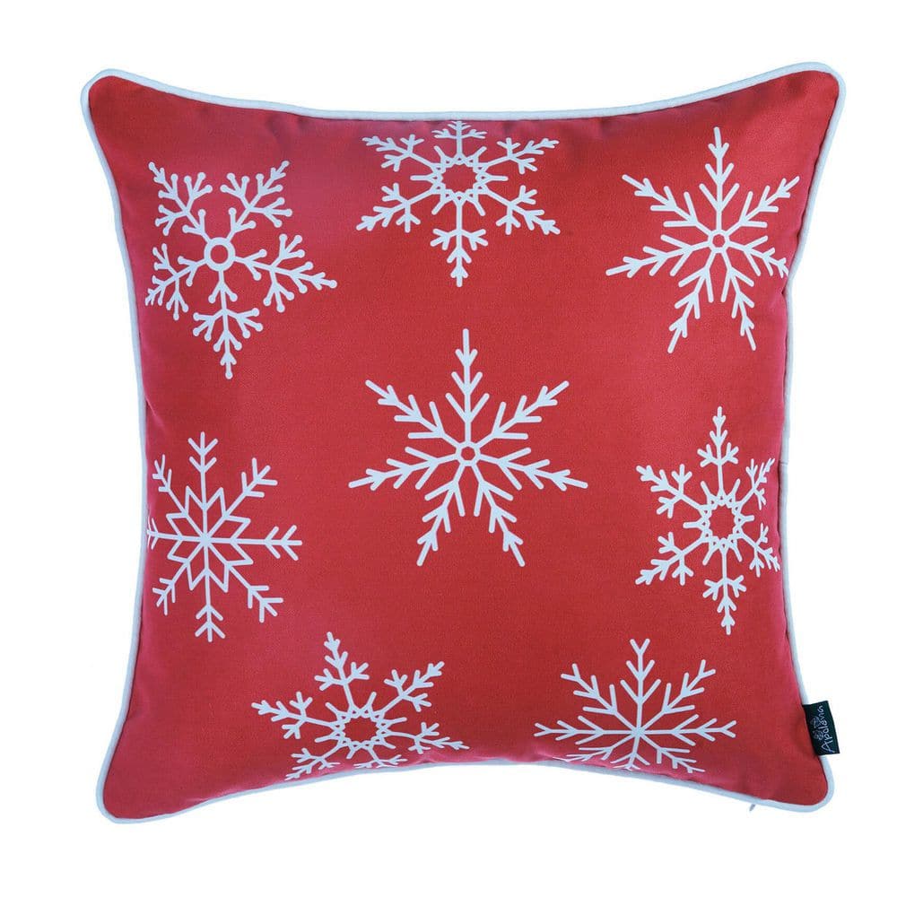 Red Nordic Christmas Graphic Throw Pillow Set