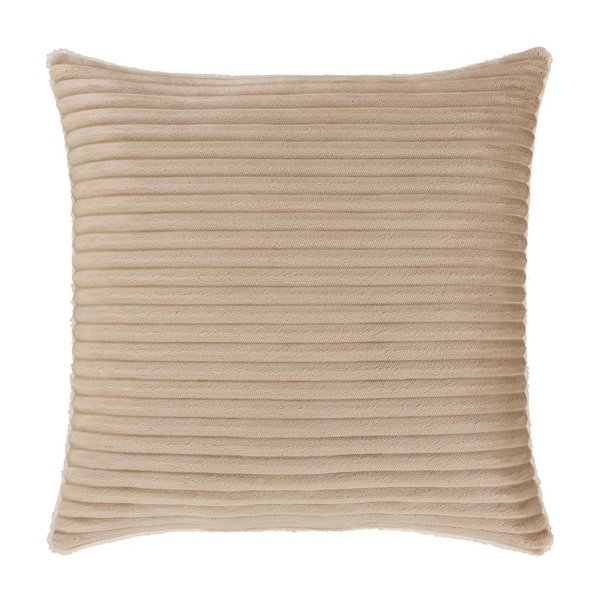 Unbranded Emmett Beige Polyester Solid 20" Square Decorative Throw Pillow 20 In. L X 20 In. W