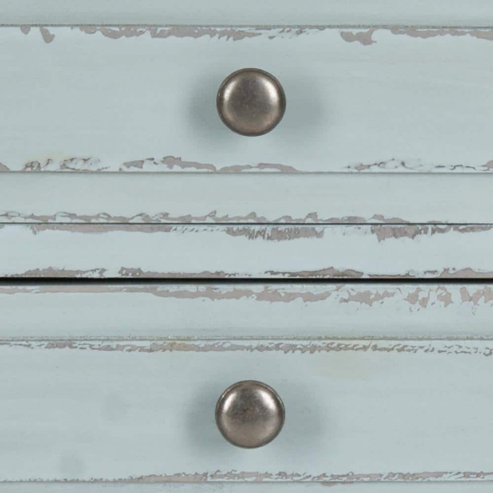 Lori Transitional Slate Blue Pine Wood End Table with Storage