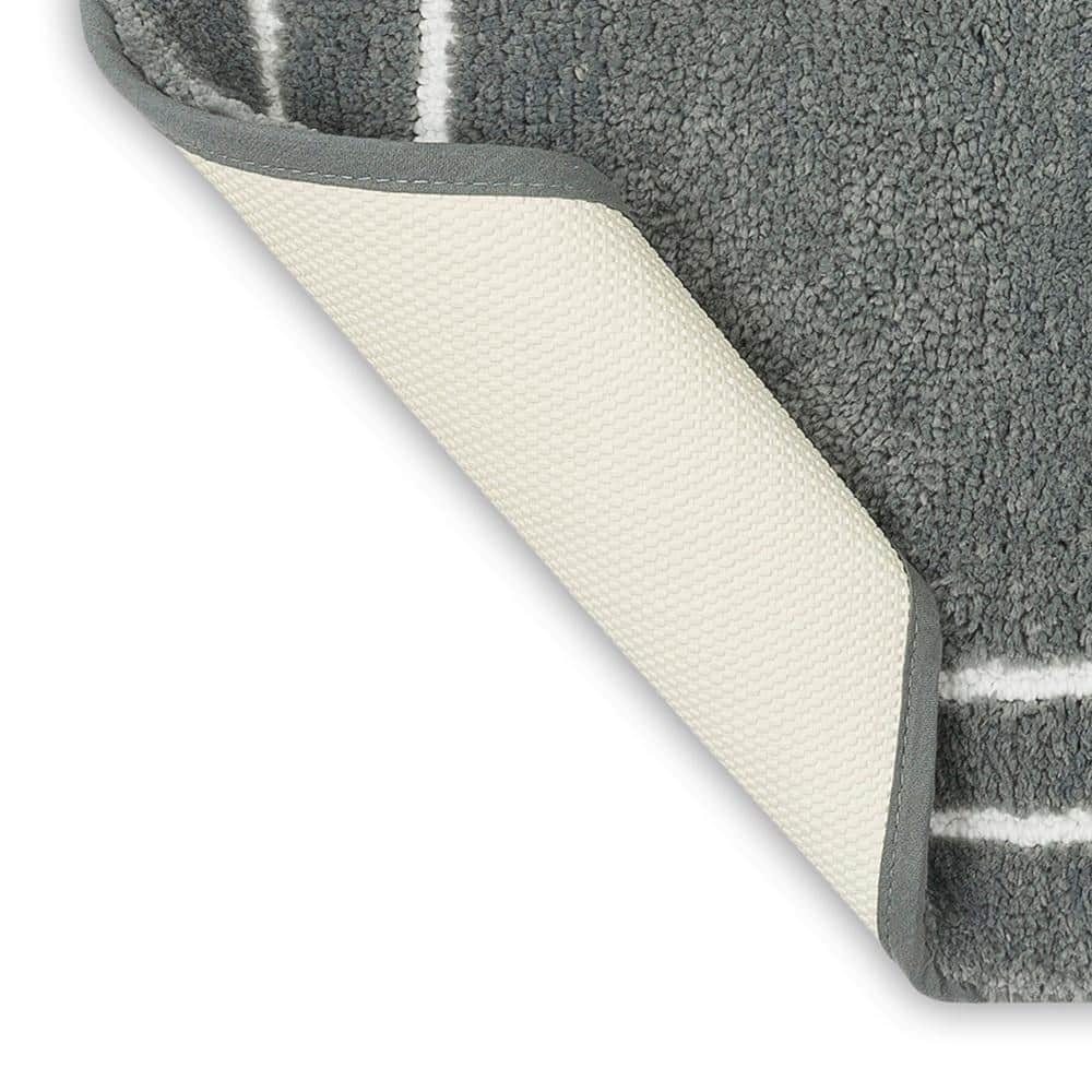 Pewter Micro Denier Polyester 2' x 3' 4" Bath Rug
