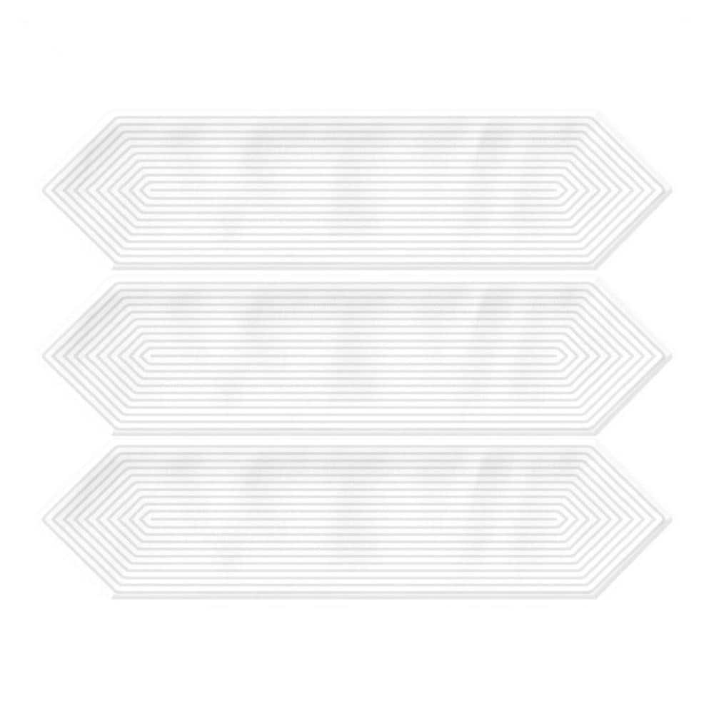 Glossy Ceramic Decor Picket Hexagon Subway 3 in. x 12 in. x 10 mm Wall Tile Case - White (20-Tile Pieces/5 sq. ft.) price history on PriceWatchPro