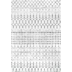 Moroccan Blythe White And Black 3 ft. x 5 ft. Area Rug
