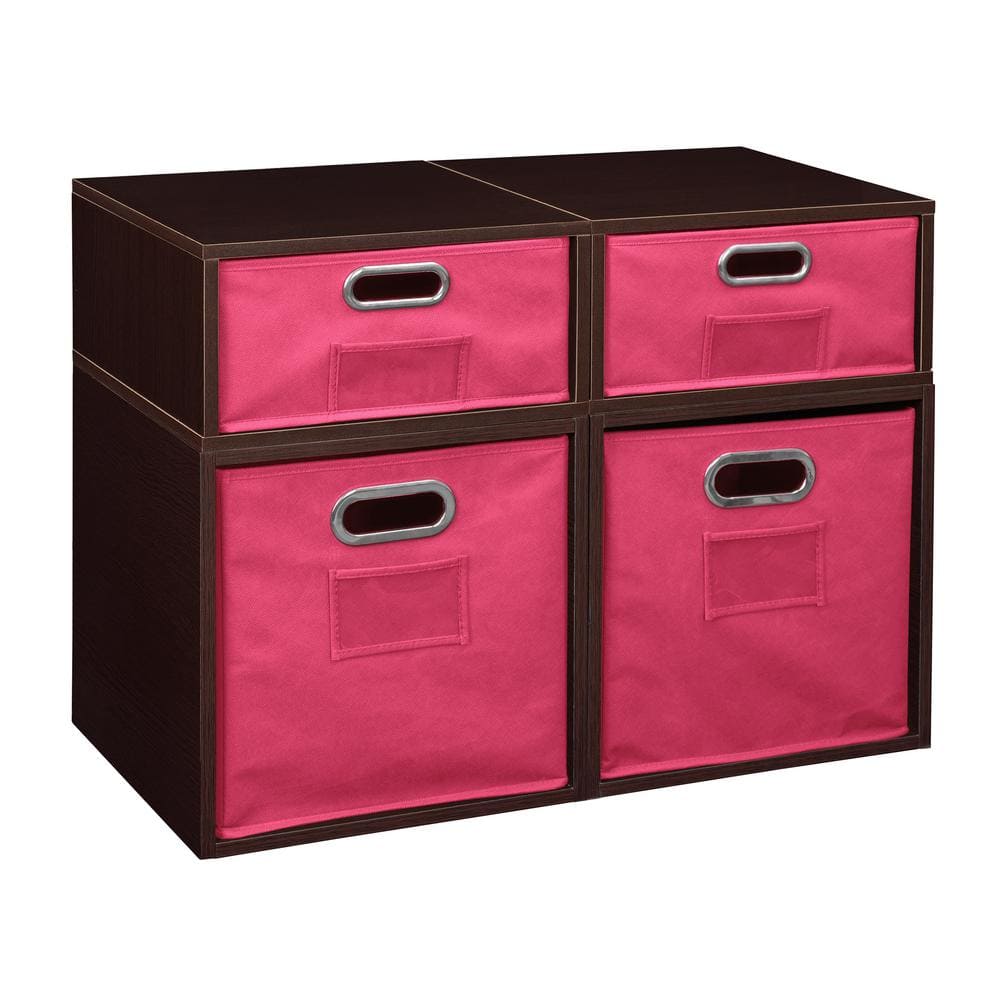 19.5 in. H x 26 in. W x 13 in. D Wood 4- Cube Organizer