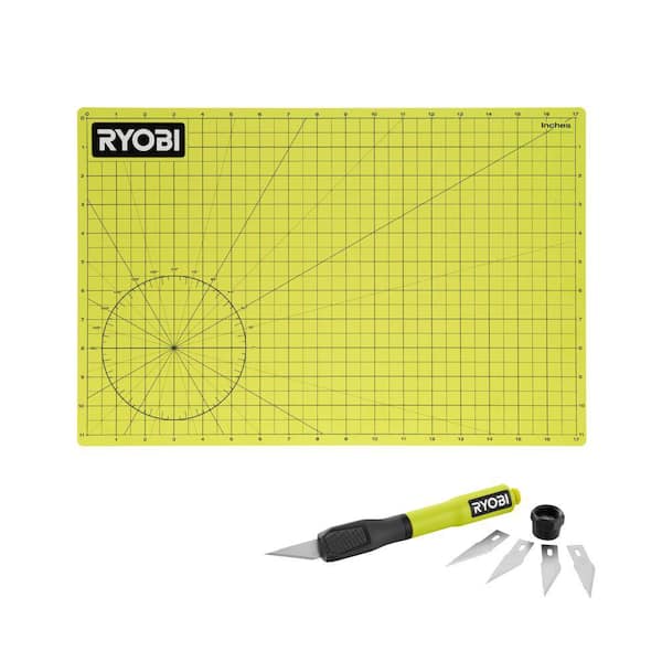 RYOBI 2-in-1 Hobby Knife w/ Blade Storage With A3 Self-Healing Cutting Mat