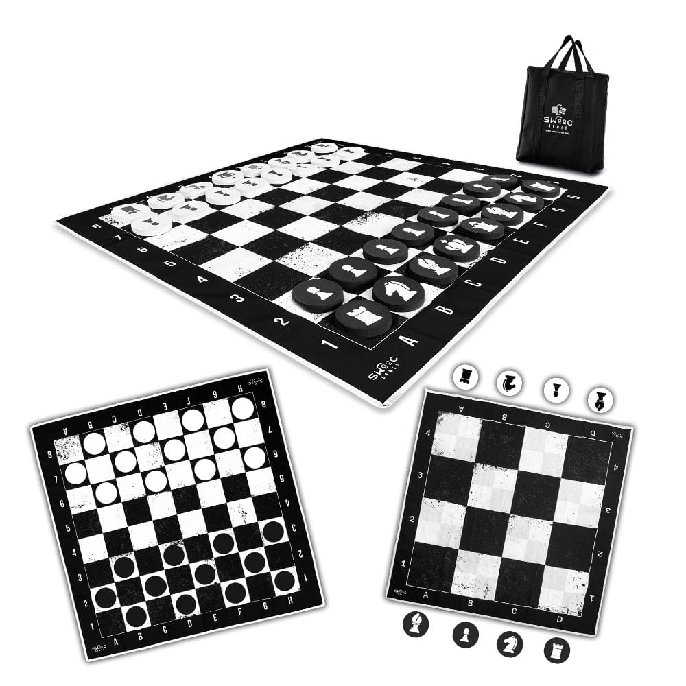 5 in 1 Open-top Game Chessboard Set Wooden Chess with Checkers