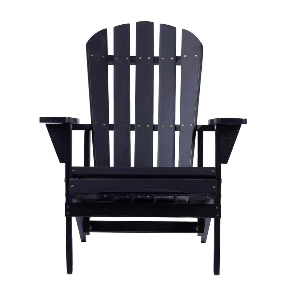 Black Outdoor Patio Furniture Wood Adirondack Chair