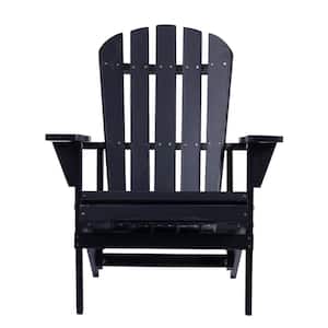 Black Outdoor Patio Furniture Wood Adirondack Chair