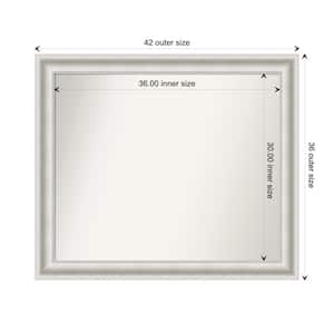 Parlor White 41.5 in. W x 35.5 in. H Custom Non-Beveled Recycled Polystyrene Framed Bathroom Vanity Wall Mirror