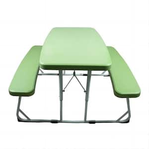 Kid's Picnic Table, Kids Folding Table with Benches Camping Picnic Table for Outdoors, Green