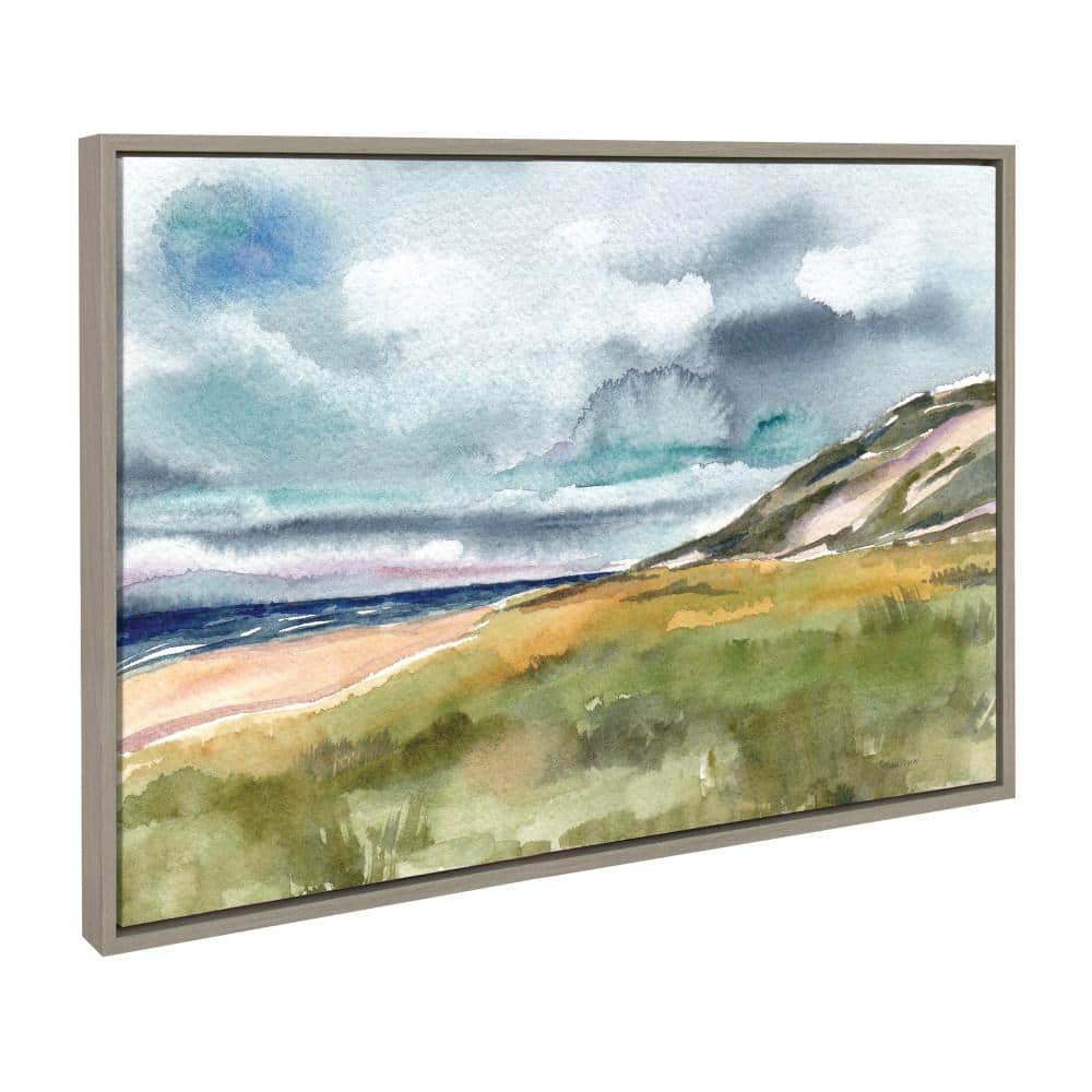 Gray Abstract Coastal Landscape Canvas Print, 23x33