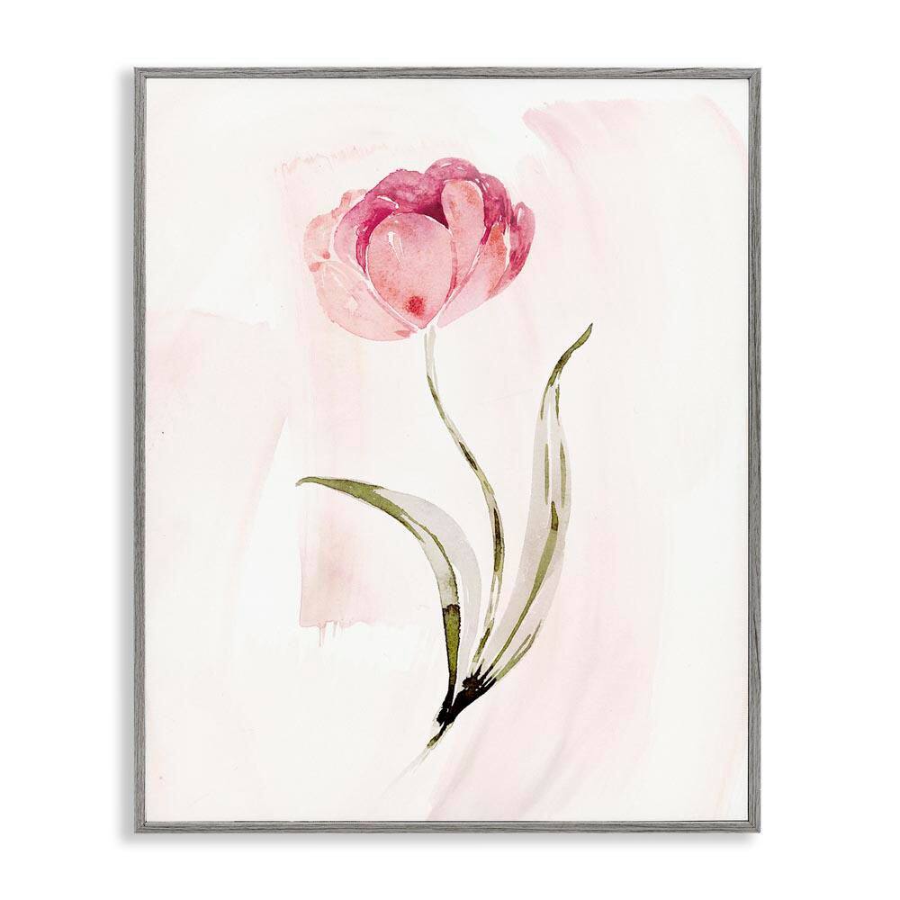 Pink Blossom with Leaves by Kristen Brockmon Gray Framed Nature Giclee Art Print 14 in. x 11 in. price history on PriceWatchPro