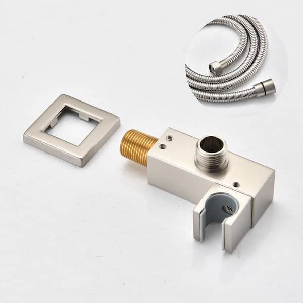 2.5 GPM Ceiling Mount Contemporary Bathroom Shower Combo Set Fixed and Handheld Shower Head in Brushed Nickel