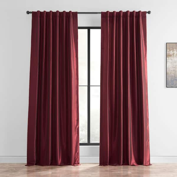 Exclusive Fabrics & Furnishings Ruby Solid Rod Pocket Room Darkening Curtain - 50 in. W x 120 in. L (1 Panel)